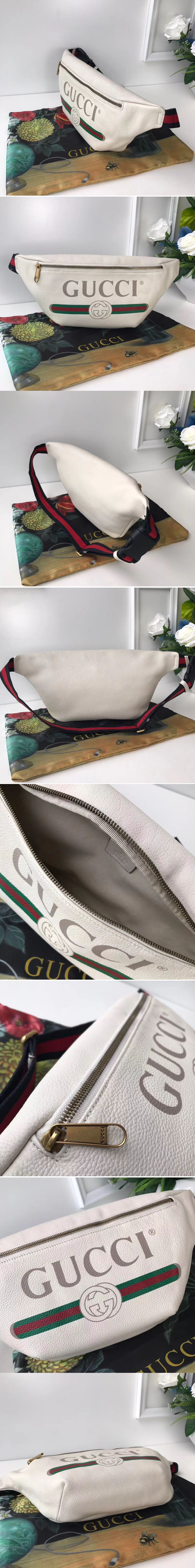 Replica Gucci 493869 Calfskin Leather Pocket White