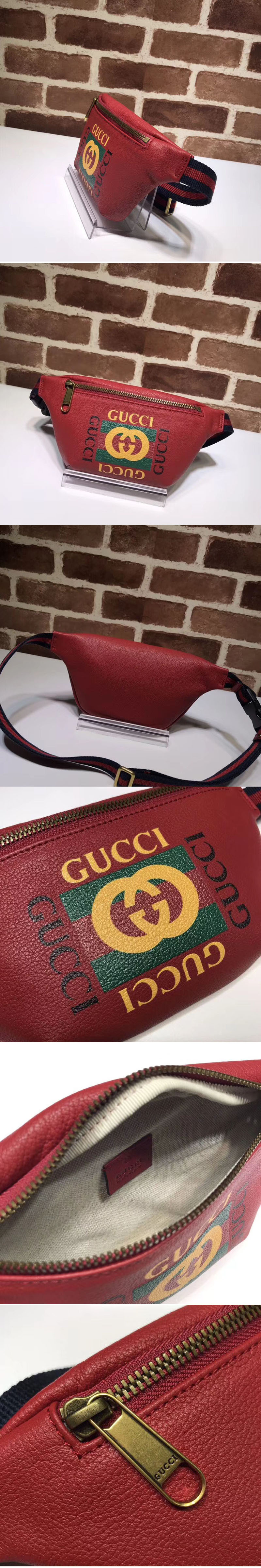 Replica Gucci Coco Capitan Vintage Logo Belt Bag 493869 Red