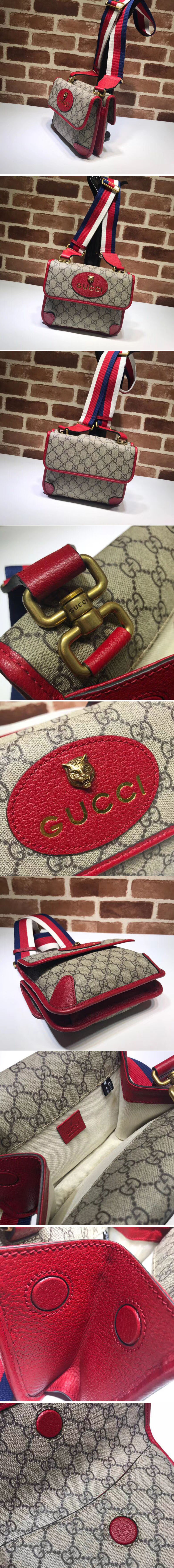 Replica Gucci 501050 GG Supreme small messenger bags Red