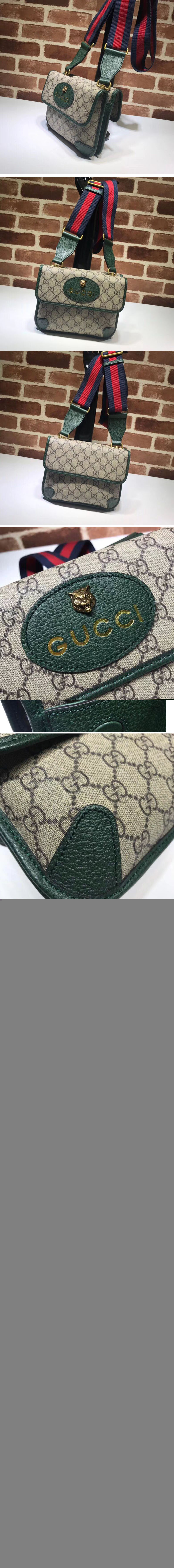 Replica Gucci 501050 GG Supreme small messenger bags Green