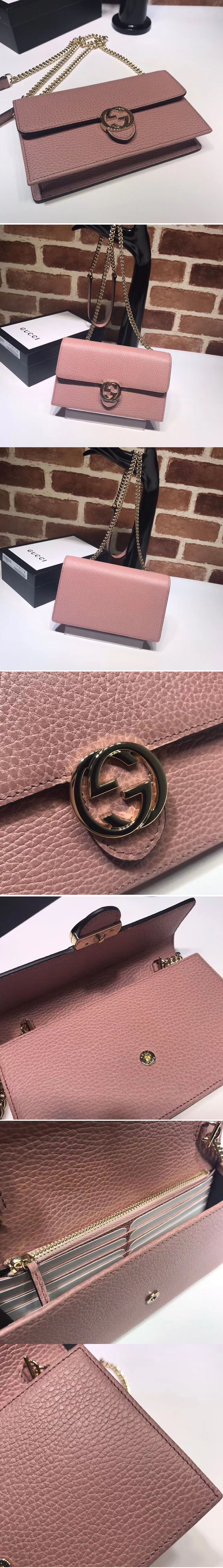 Replica Gucci 510314 GG Marmont Leather Crossbody Bags Pink