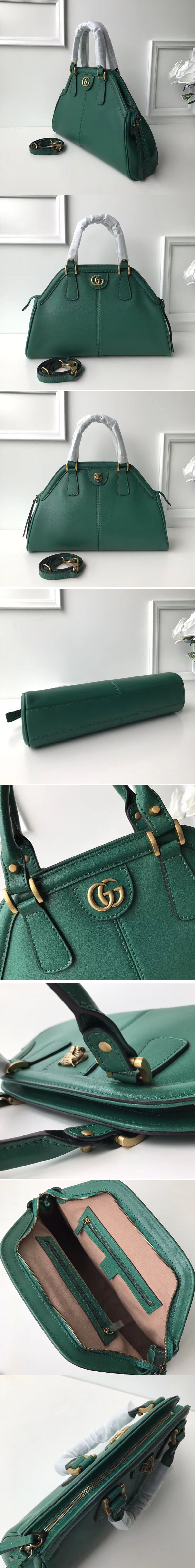 Replica Gucci 516459 Re(Belle) Medium Top Handle Bags Green