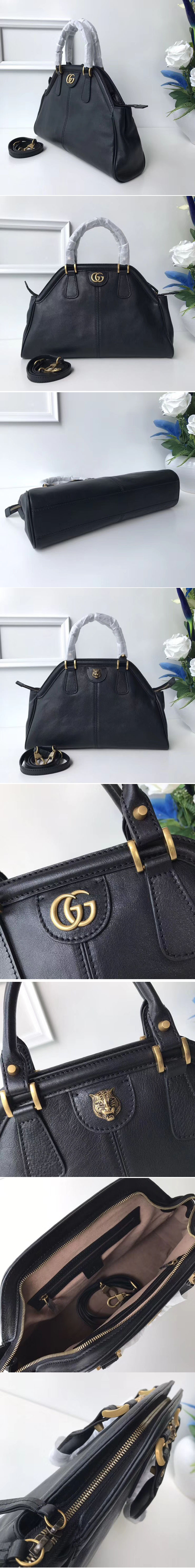 Replica Gucci 516459 Re(Belle) Medium Top Handle Bags Black