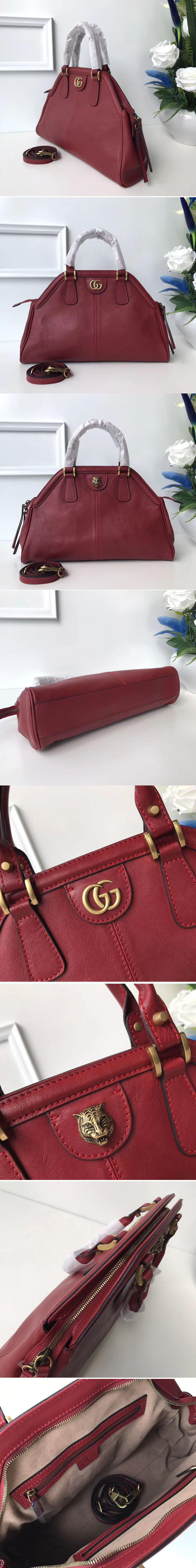 Replica Gucci 516459 Re(Belle) Medium Top Handle Bags Wine