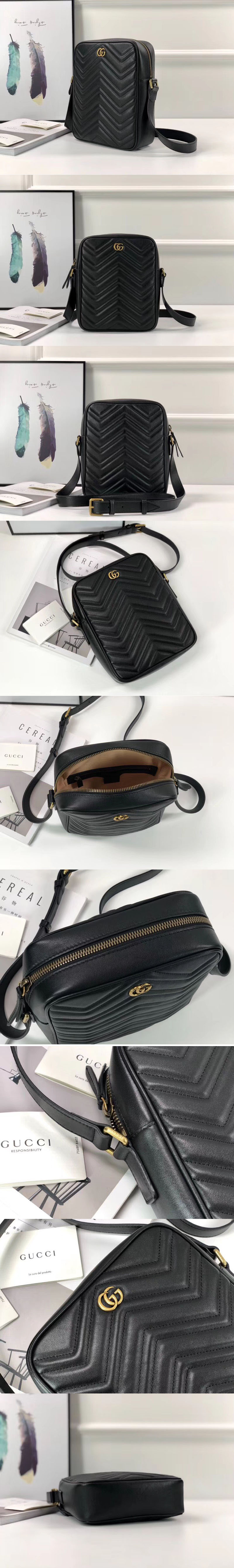 Replica Gucci 523365 GG Marmont messenger bag black