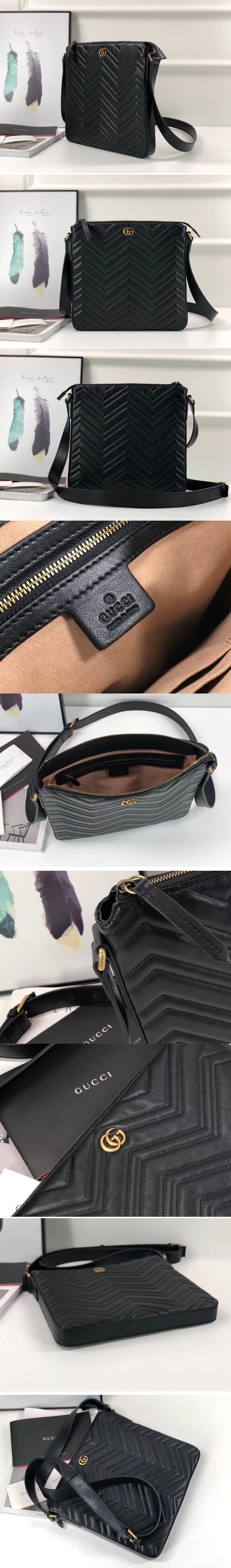 Replica Gucci GG Marmont messenger bag 523369 black