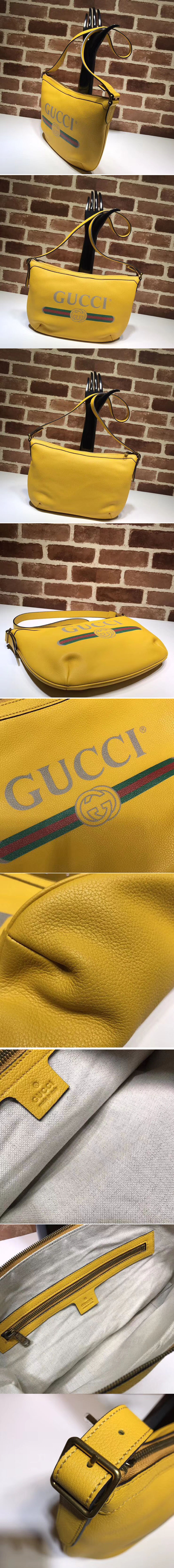 Replica Gucci Print half moon hobo Bag 527792 Yellow