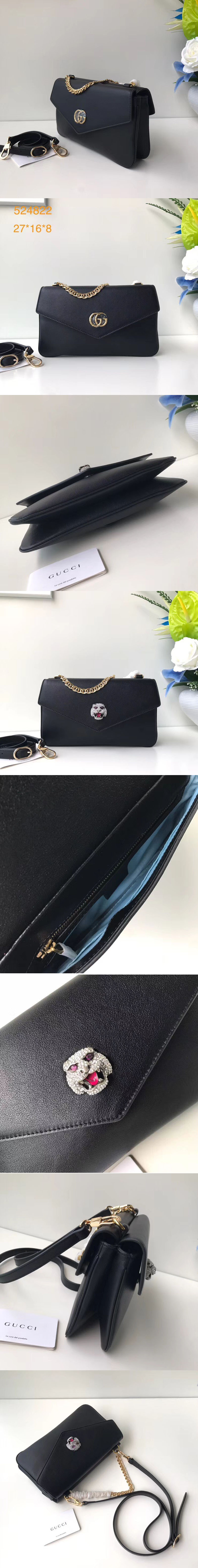 Replica Gucci 524822 Medium double shoulder bags Black