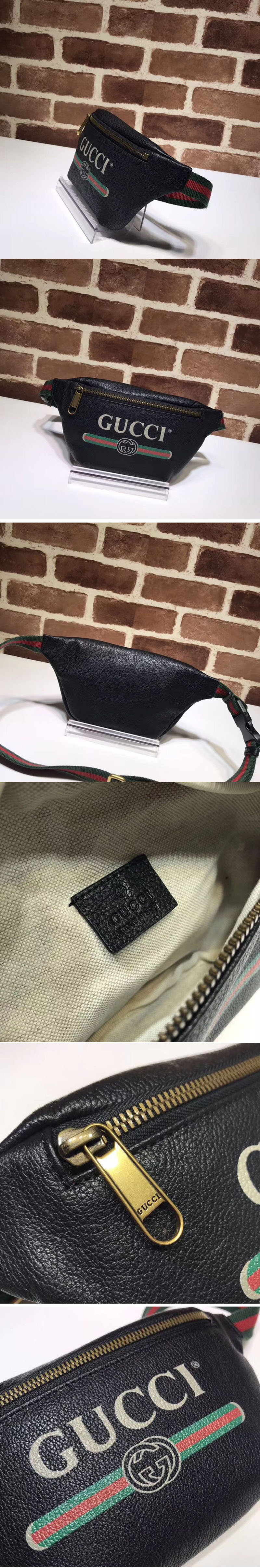 Replica Gucci Print small belt bag 527792 Black