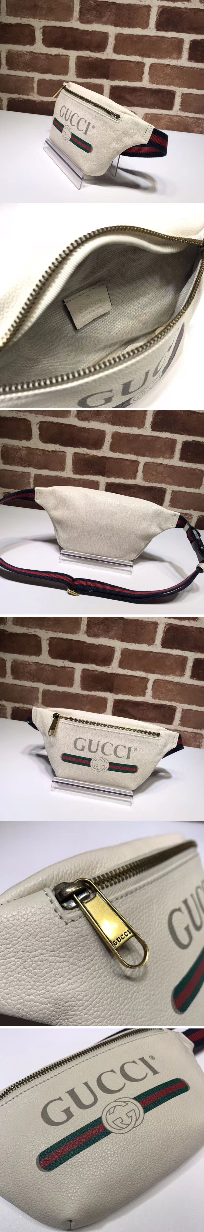 Replica Gucci Print small belt bag 527792 white