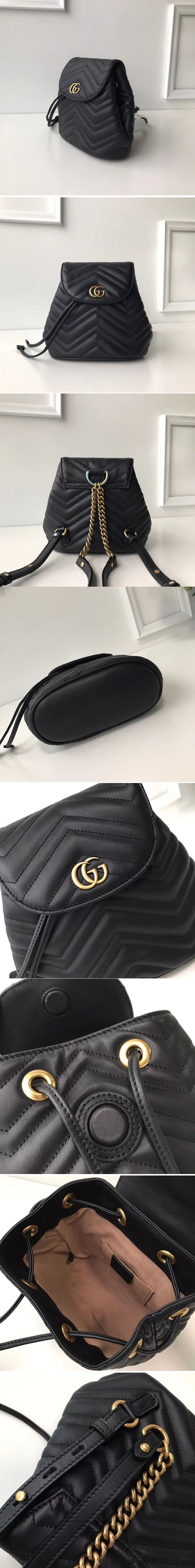 Replica Gucci 528129 GG Marmont matelasse backpack Black