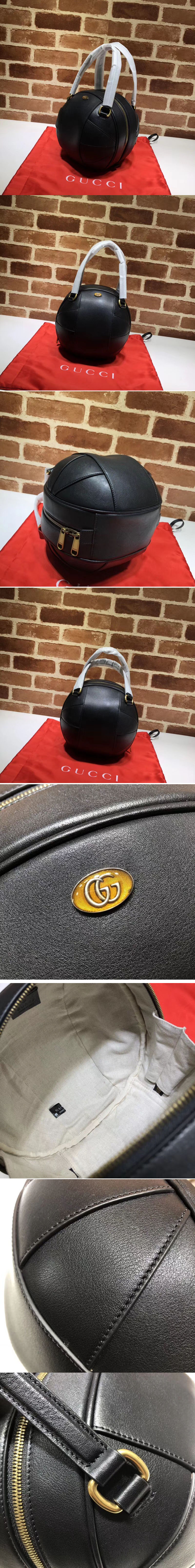 Replica Gucci Worldcup Ball Leather Tote Bags 536110 Black