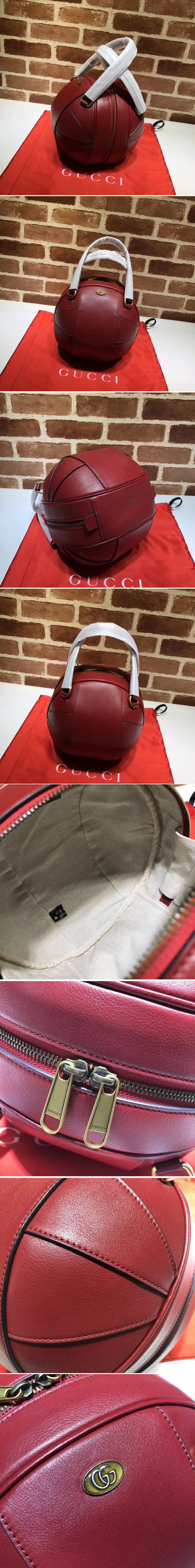 Replica Gucci Worldcup Ball Leather Tote Bags 536110 Red