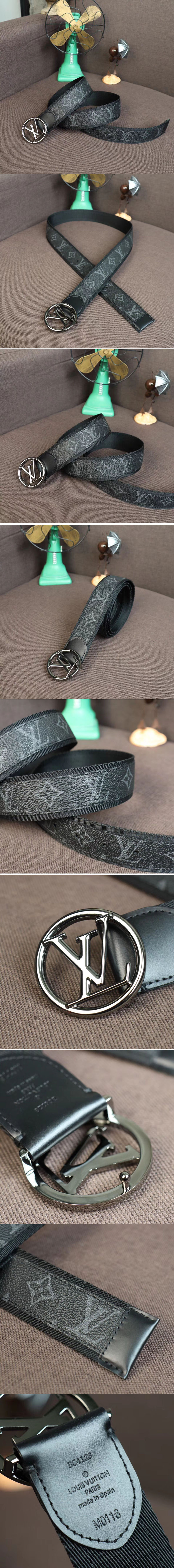 Replica Louis Vuitton M0116T LV Circle 40mm Belt Monogram Eclipse canvas