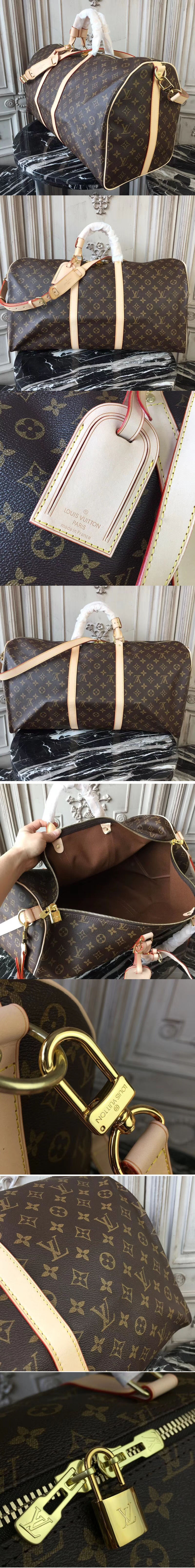 Replica Louis Vuitton M41414 Keepall Bandouliere 55 Monogram Canvas Travelling Bags