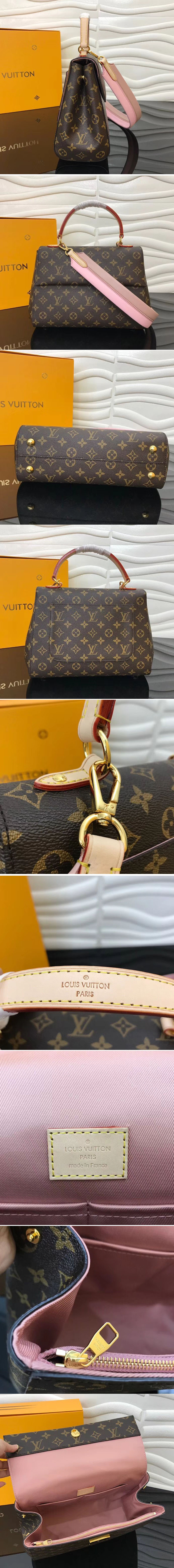 Replica Louis Vuitton M43653 LV Monogram Canvas Cluny MM Bags Papyrus Creme