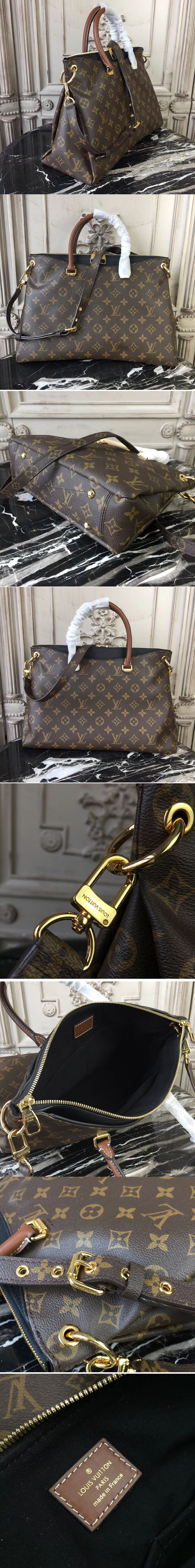 Replica Louis Vuitton M43400 Pallas Monogram Canvas Bags Black