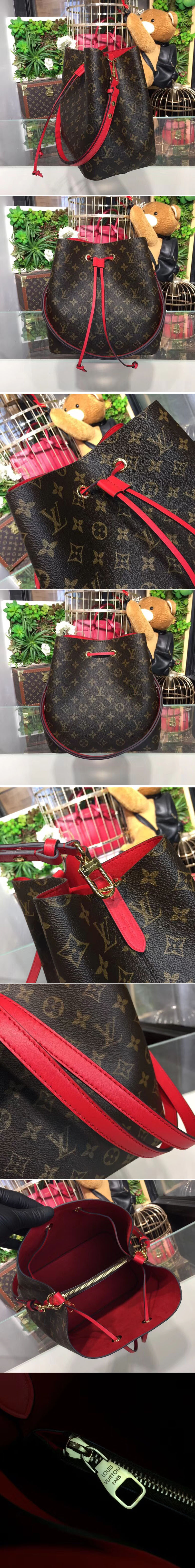 Replica Louis Vuitton M44020 Neonoe Monogram Canvas Bags Red