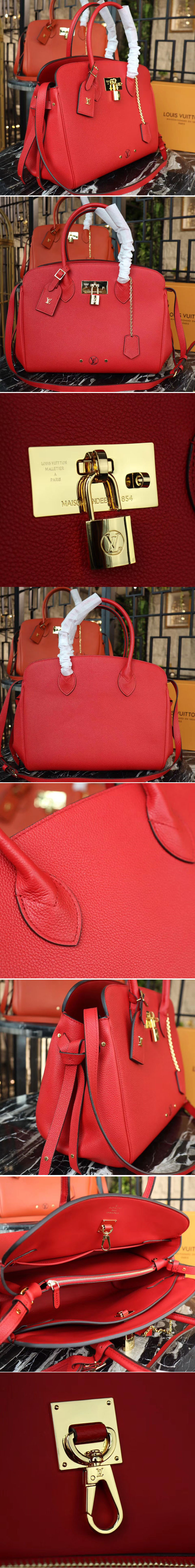 Replica Louis Vuitton M55025 LV Veau Nuage Leather Milla MM Bags Red