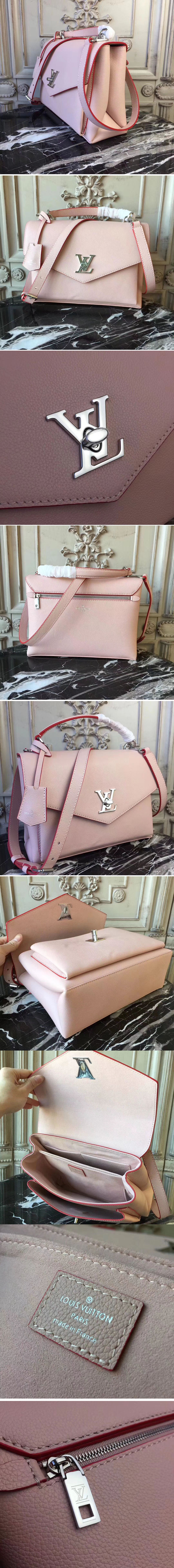 Replica Louis Vuitton M53504 Mylockme Lockme Calf Leather Bags Pink