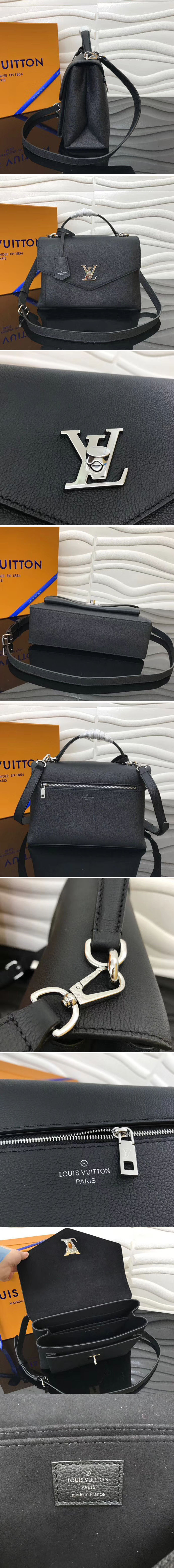 Replica Louis Vuitton M54849 LV Soft Calfskin MyLockme Lockme Bags Black