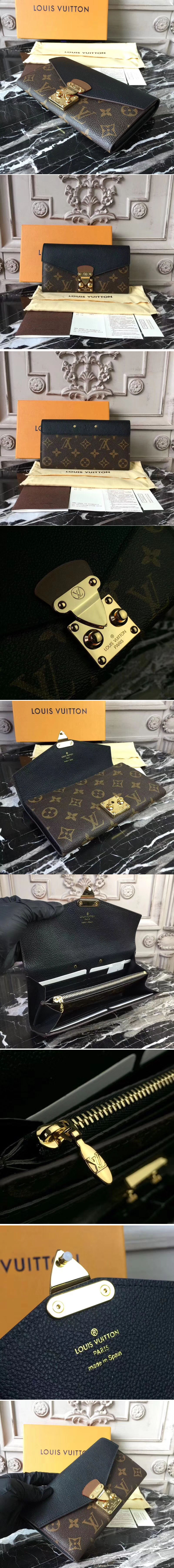 Replica Louis Vuitton M58415 Monogram Canvas Pallas Wallets Black