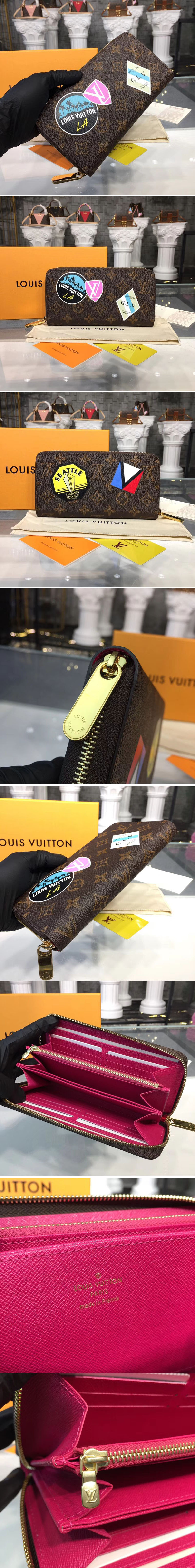 Replica Louis Vuitton M60017 LV Zippy Wallet MY LV World Tour Monogram Canvas Wallet