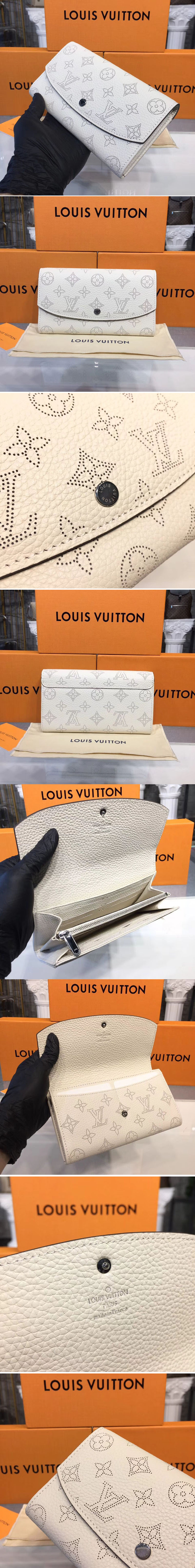 Replica Louis Vuitton M60177 LV Mahina Leather Iris Wallet Ivory