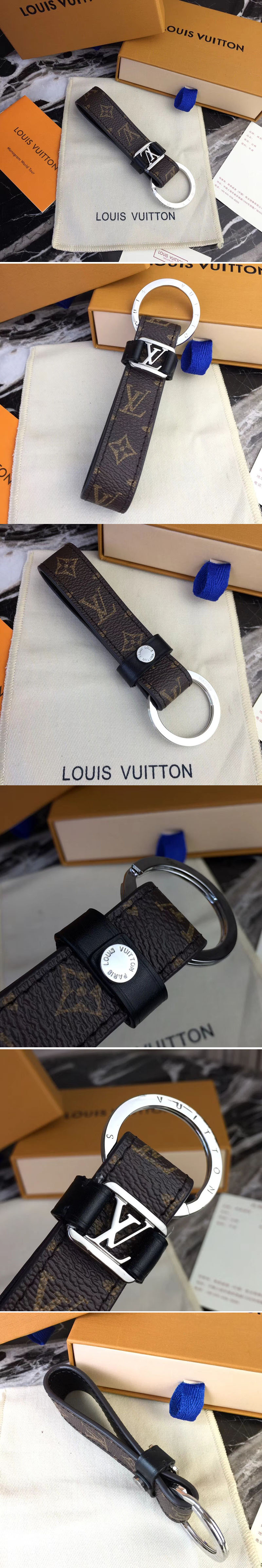 Replica Louis Vuitton M62709 LV Dragonne Key Holder Monogram Canvas Silver Hardware