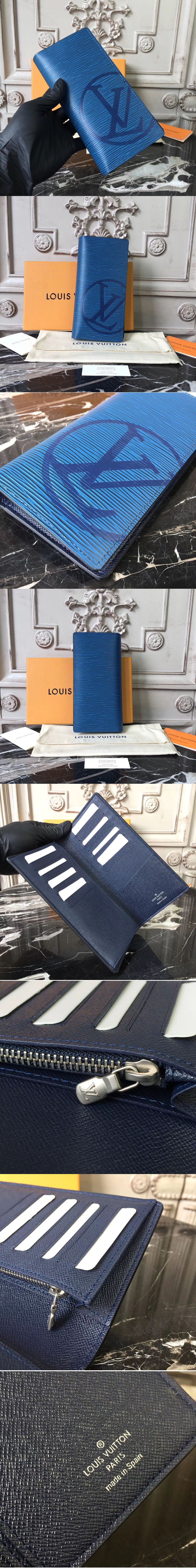 Replica Louis Vuitton M63513 Epi Leather Brazza Wallet Blue