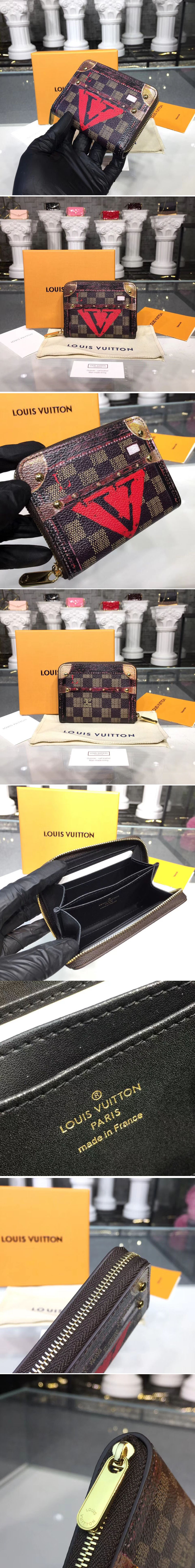 Replica Louis Vuitton M63834 LV Zippy Coin Purse Transformed Damier canvas