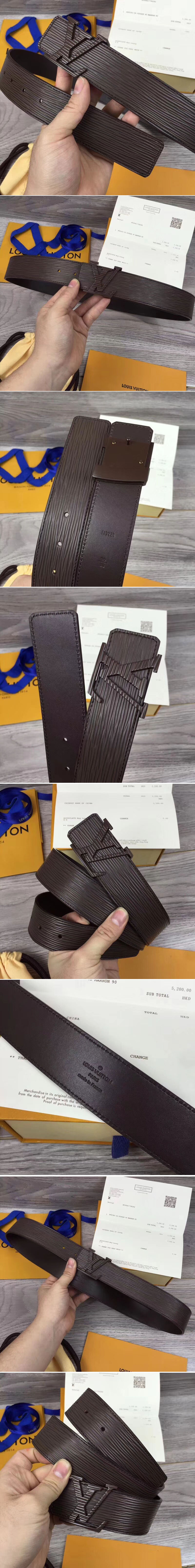 Replica Louis Vuitton M9228 LV initiales 40mm Epi Leather Belts Brown