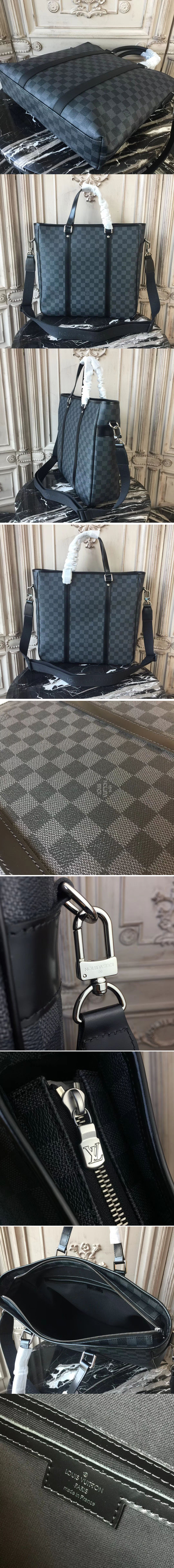 Replica Louis Vuitton N40000 Damier Graphite Canvas Anton Tote Bags