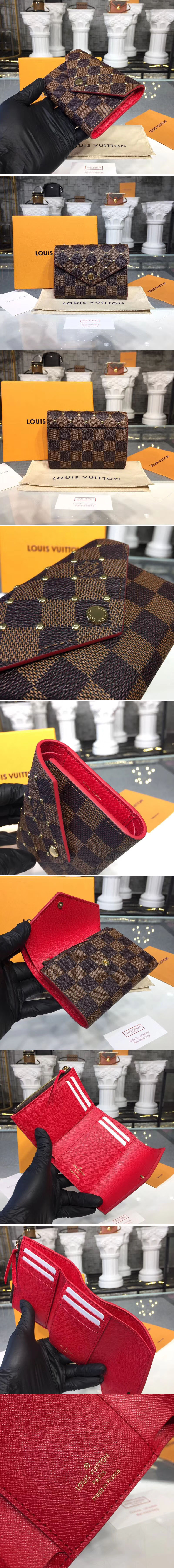 Replica Louis Vuitton N60122 LV Victorine Wallet Damier Ebene Canvas