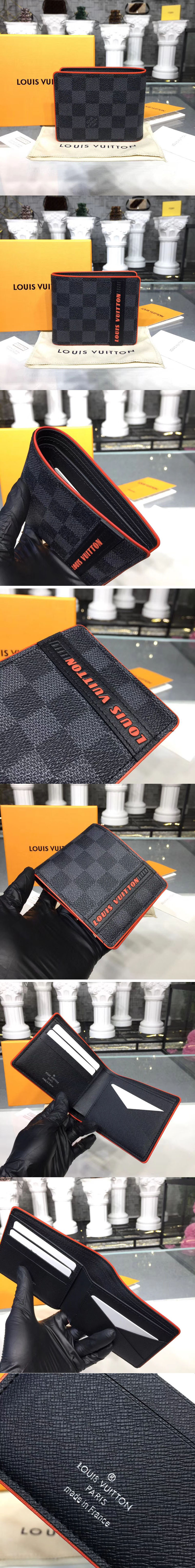 Replica Louis Vuitton N62663 Multiple Wallet Damier Graphite Canvas