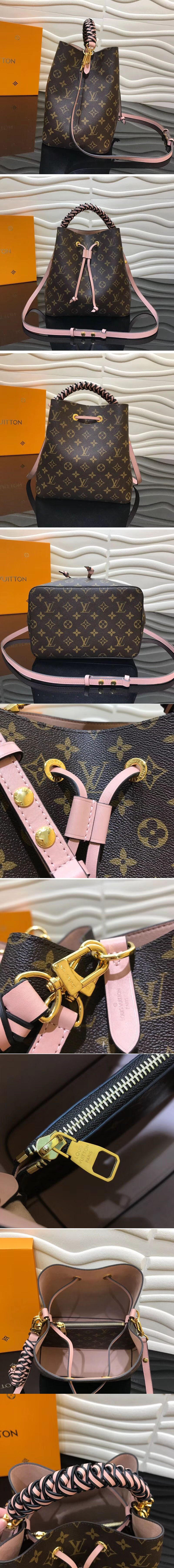 Replica Louis Vuitton M43985 LV Monogram Canvas Neonoe Bags Pink