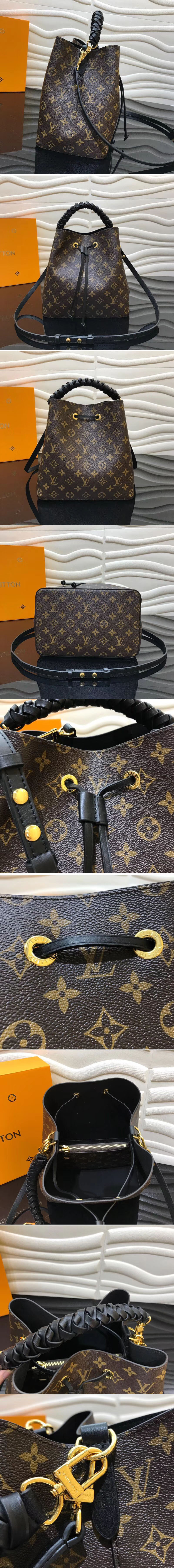 Replica Louis Vuitton M43985 LV Monogram Canvas Neonoe Bags Black