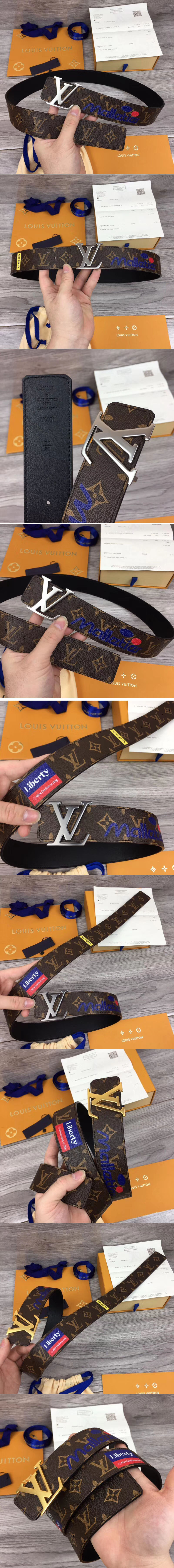 Replica Louis Vuitton LV 40mm Belt Brown Monogram Canvas