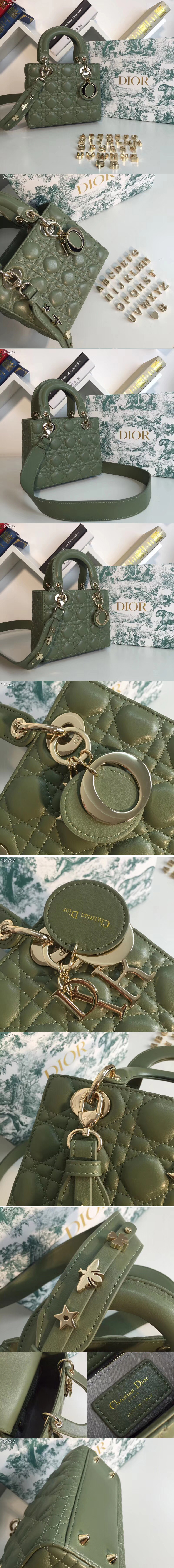 Replica Dior M0538 My ABCDior Lambskin Bags Green Lambskin Leather