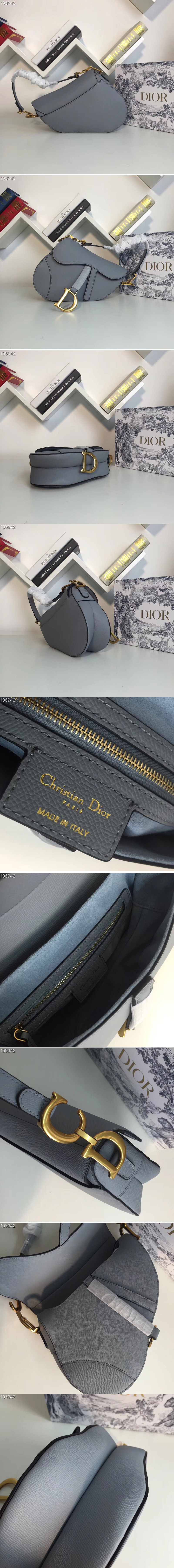 Replica Dior M0446 Saddle bag in Blue embossed Grained calfskin Leather