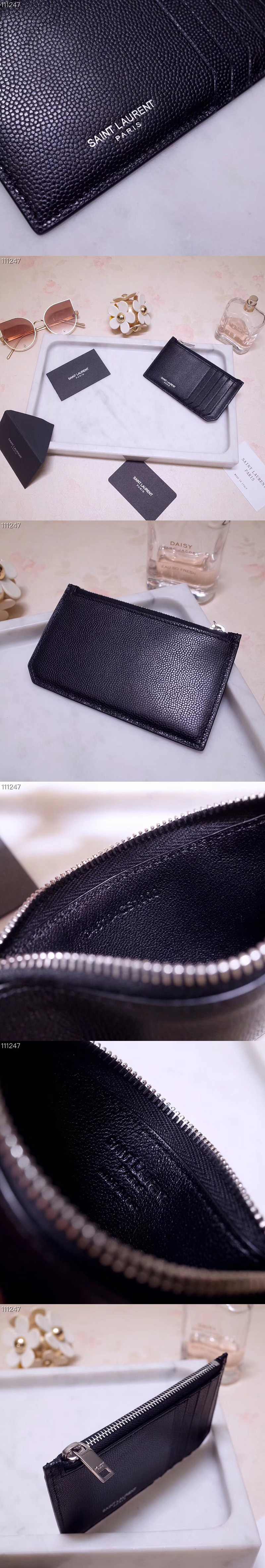 Replica Saint Laurent YSL 346104 Card Case Black Calf Leather