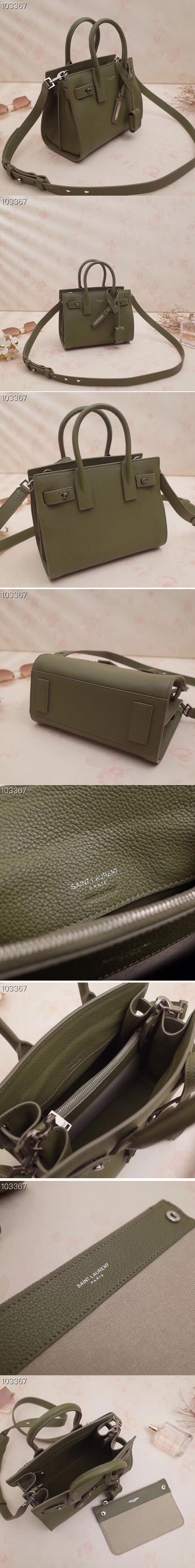 Replica Saint Laurent YSL 466283 Nano Sac De Jour Souple Bag In Green Grained Leather