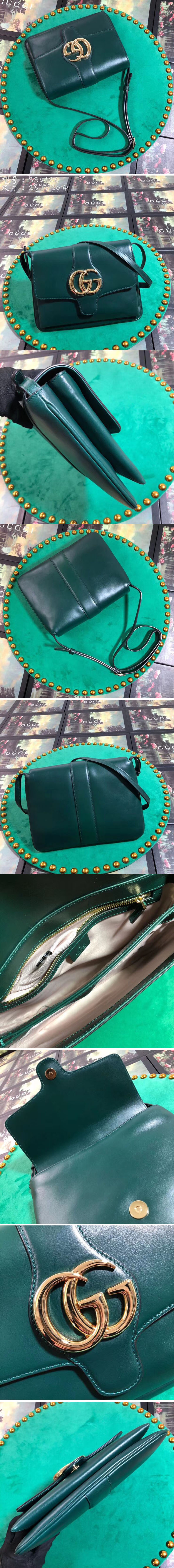 Replica Gucci ‎550126 Arli medium shoulder bags Green Leather