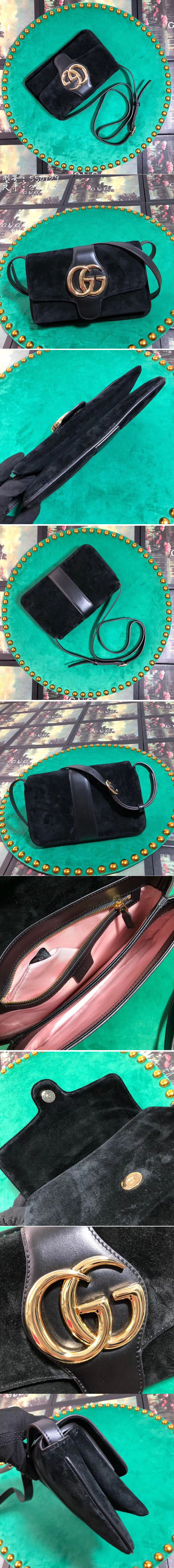 Replica Gucci ‎550129 Arli Small shoulder bags Black Suede