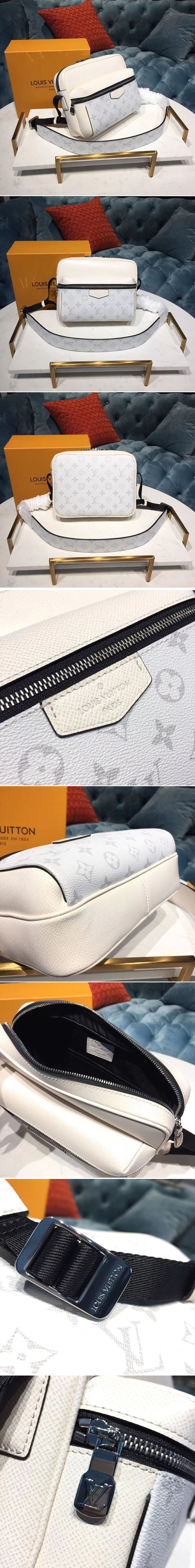 Replica Louis Vuitton M30243 Outdoor Messenger Taiga Leather White