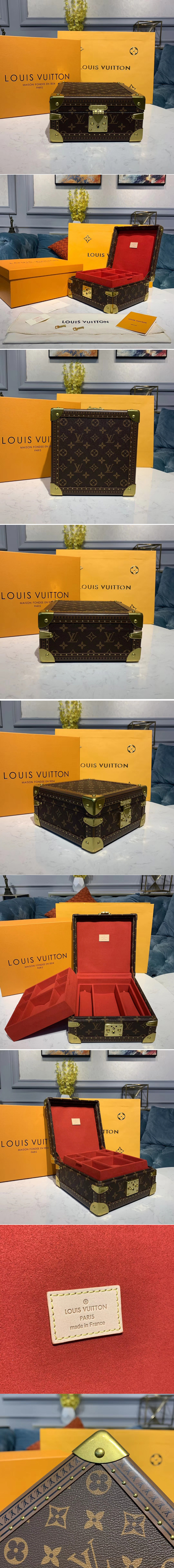 Replica Louis Vuitton M13513 LV Jewelry Box Monogram Canvas with Red inside