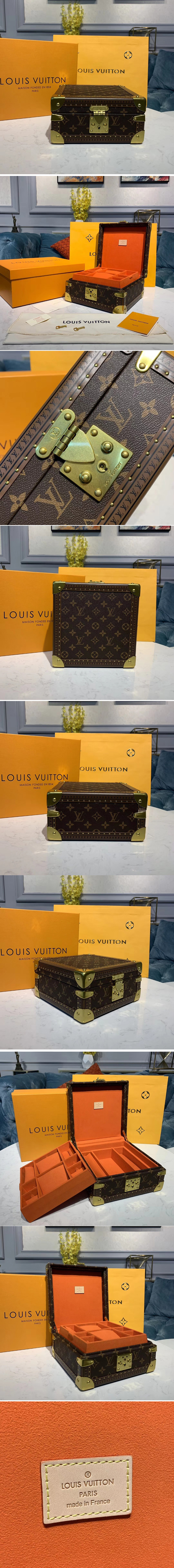 Replica Louis Vuitton M13513 LV Jewelry Box Monogram Canvas with Orange inside