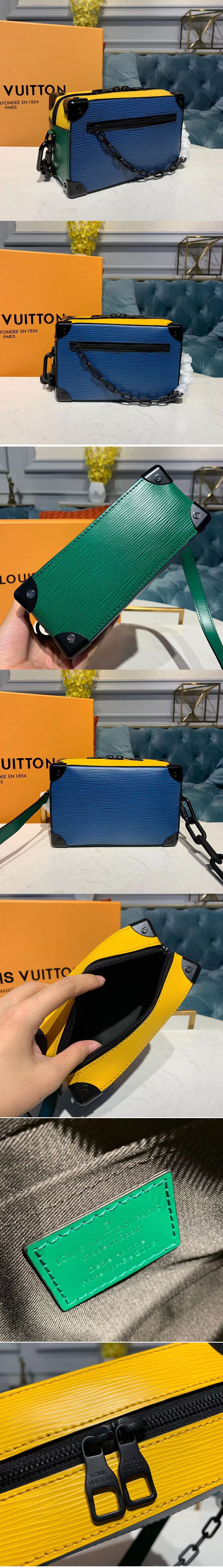 Replica Louis Vuitton M44480 LV Mini Soft Trunk Bags Blue/Yellow/Green Epi Leather