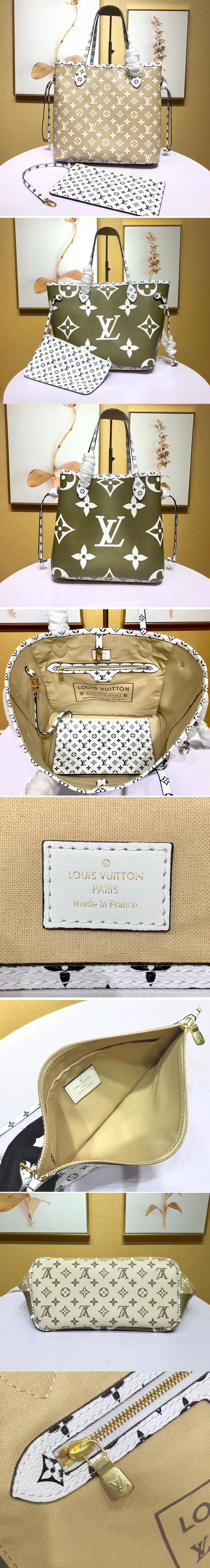 Replica Louis Vuitton M44568 LV Neverfull MM Monogram Coated canvas