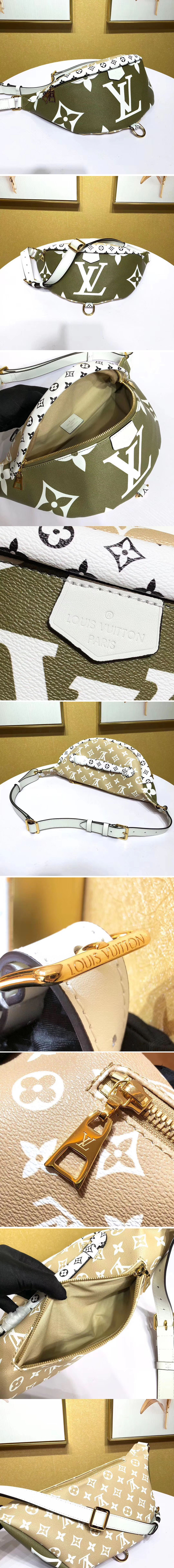 Replica Louis Vuitton M44611 LV Bumbag Monogram Canvas Khaki Green/Beige